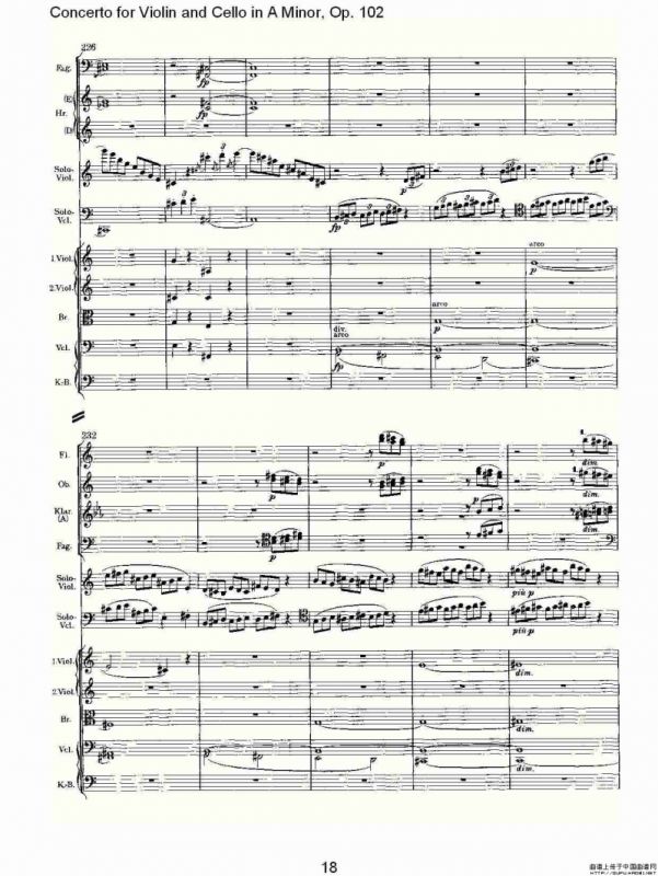 A小调小提琴与大提琴协奏曲, Op.102第一乐章