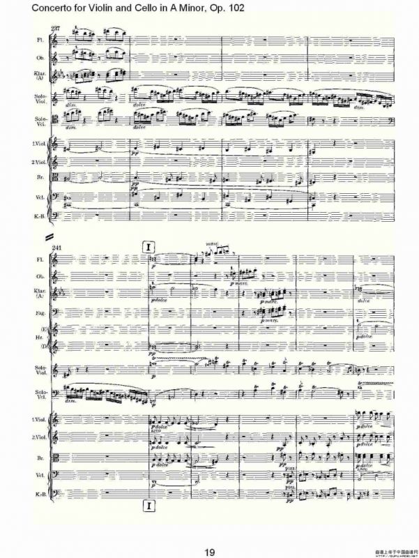 A小调小提琴与大提琴协奏曲, Op.102第一乐章