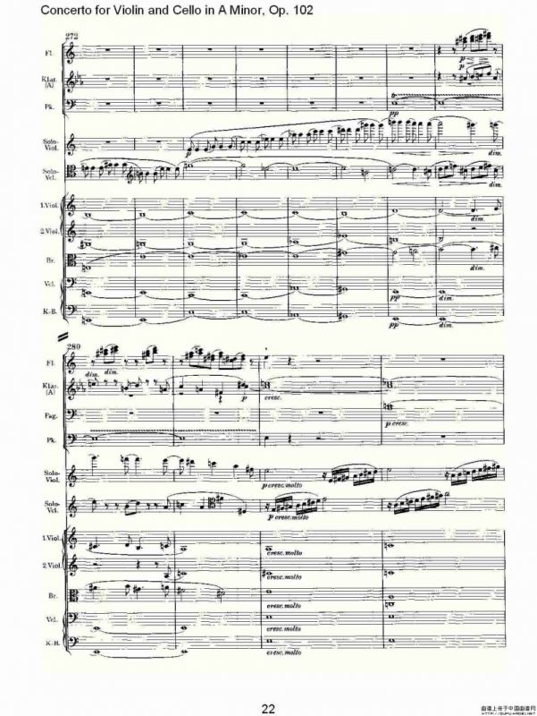 A小调小提琴与大提琴协奏曲, Op.102第一乐章