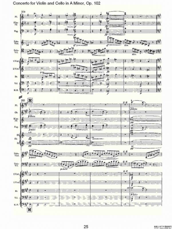 A小调小提琴与大提琴协奏曲, Op.102第一乐章