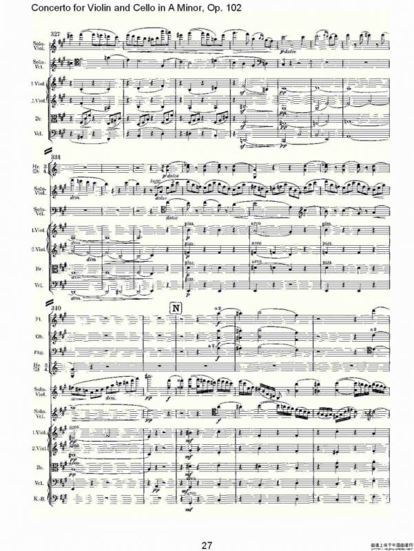 A小调小提琴与大提琴协奏曲, Op.102第一乐章