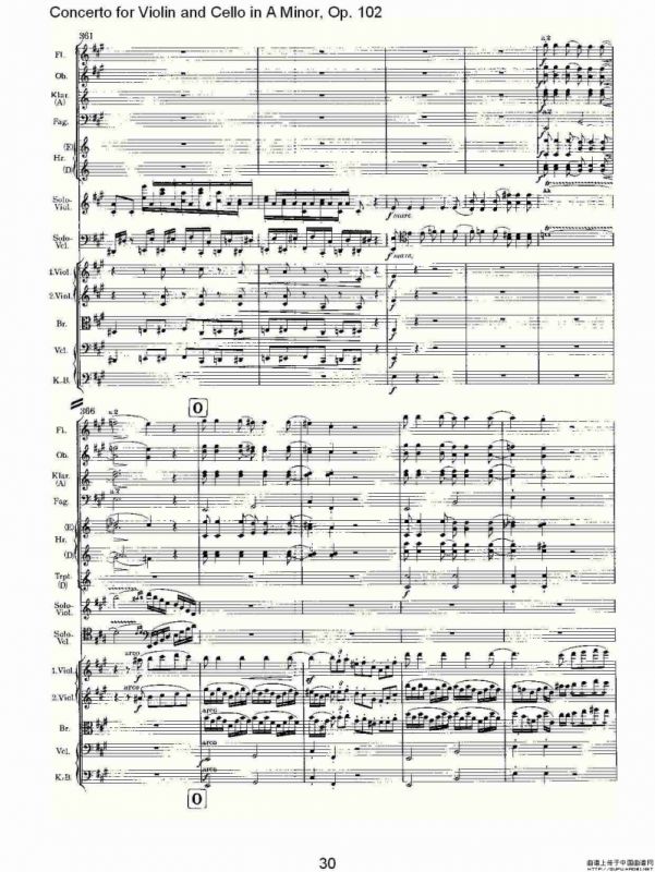 A小调小提琴与大提琴协奏曲, Op.102第一乐章