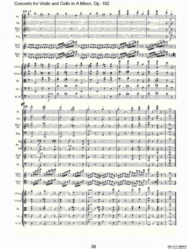 A小调小提琴与大提琴协奏曲, Op.102第一乐章