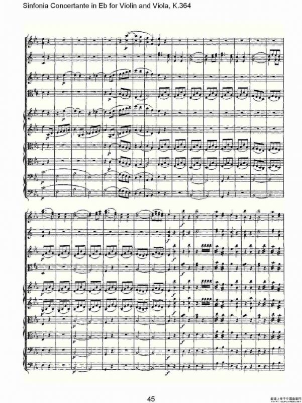 Eb调小提琴与中提琴炫技序曲, K.364（二）