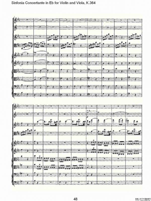 Eb调小提琴与中提琴炫技序曲, K.364（二）