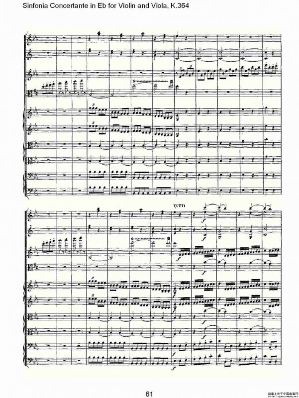 Eb调小提琴与中提琴炫技序曲, K.364（二）