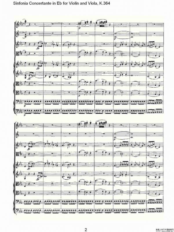 Eb调小提琴与中提琴炫技序曲, K.364（一）