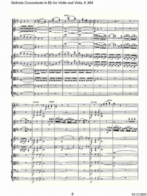 Eb调小提琴与中提琴炫技序曲, K.364（一）