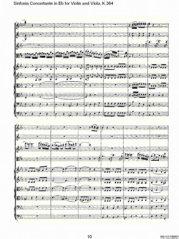 Eb调小提琴与中提琴炫技序曲, K.364（一）