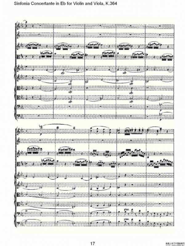 Eb调小提琴与中提琴炫技序曲, K.364（一）