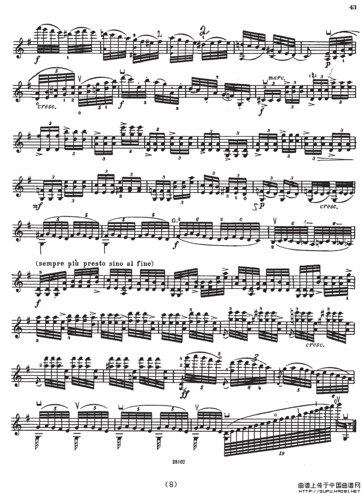 SONATE No5（伊萨伊小提琴奏鸣曲）