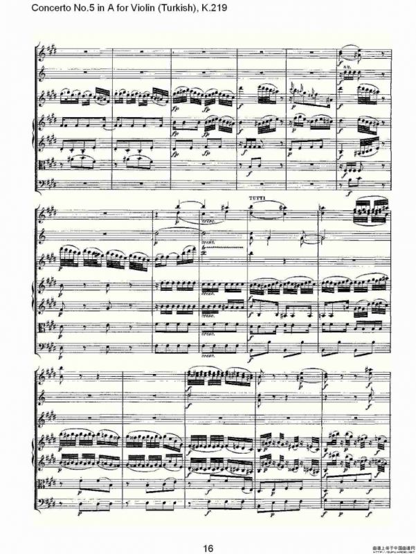 A调小提琴第五协奏曲，（土耳其) K.21）