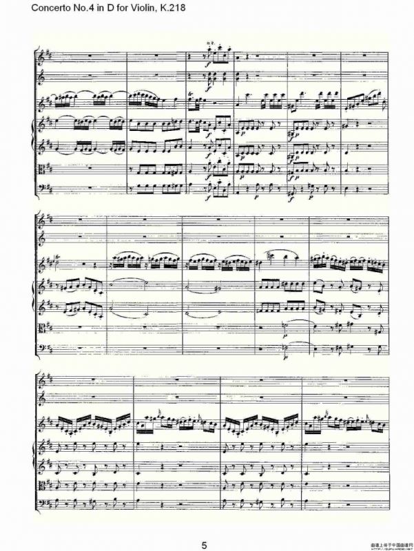 Concerto No.4 in D for Violin, K.218（D调小提琴第四协奏曲，K）