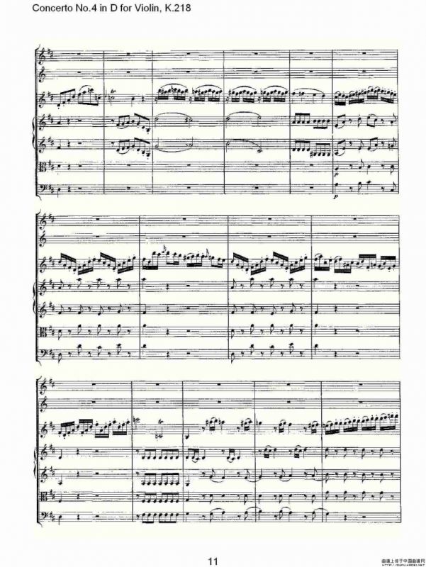 Concerto No.4 in D for Violin, K.218（D调小提琴第四协奏曲，K）
