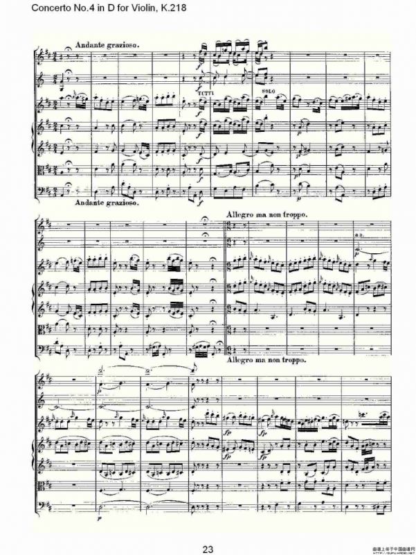 Concerto No.4 in D for Violin, K.218（D调小提琴第四协奏曲，K）