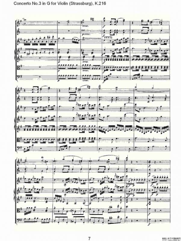 Concerto No.3 in G for Violin K.216（G调小提琴第三协奏曲, K）