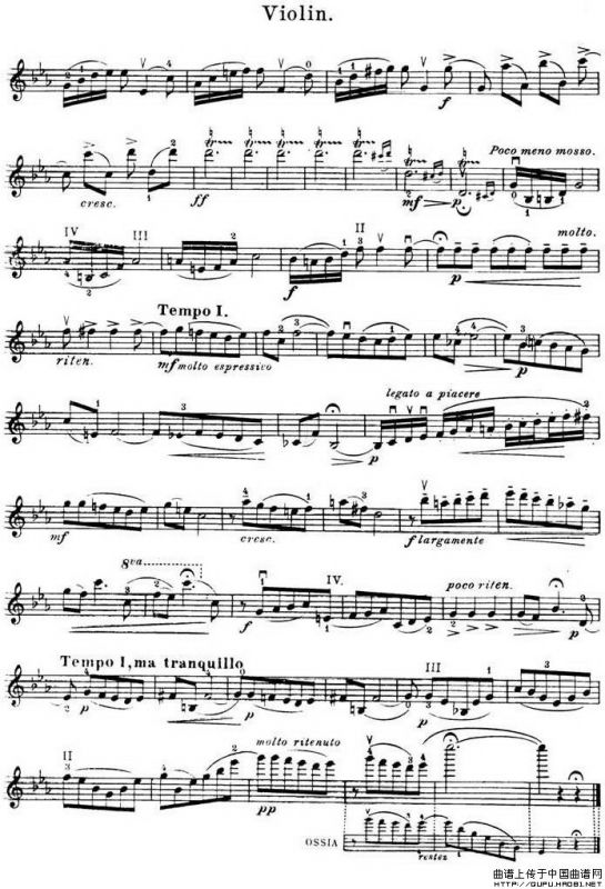 旋律-柴科夫斯基（小提琴谱）