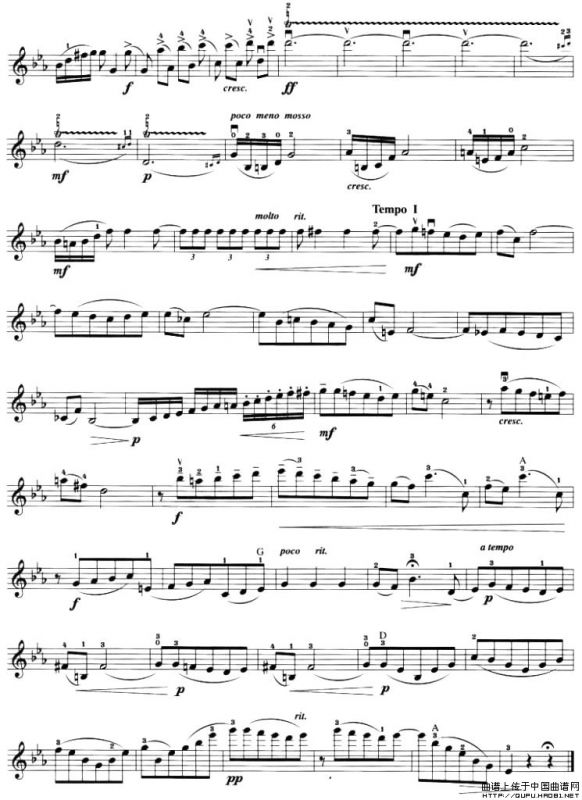 旋律-柴科夫斯基（小提琴谱）