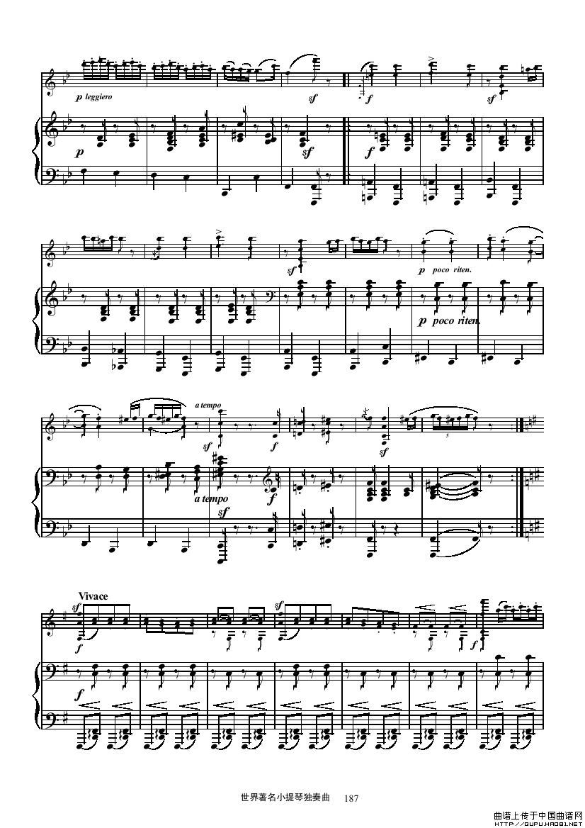 匈亚利舞曲第五号（钢琴伴奏小提琴谱）