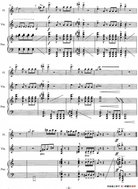 长笛与小提琴组曲：（四）乐舞四（带钢琴伴奏）