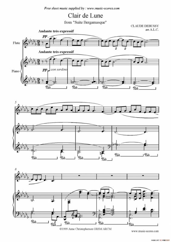 Clair de lune（长笛+钢琴伴奏）