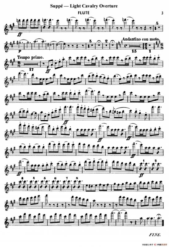 Light Cavalry Overture（轻骑兵序曲）（管乐合奏长笛分谱）