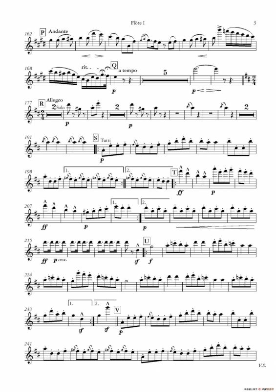 天堂与地狱序曲（管弦乐长笛分谱）