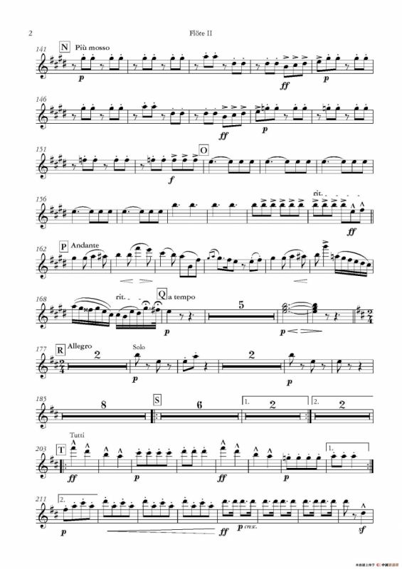 天堂与地狱序曲（管弦乐长笛分谱）