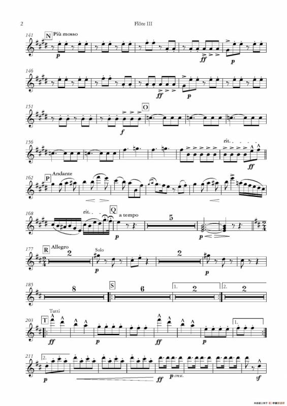 天堂与地狱序曲（管弦乐长笛分谱）