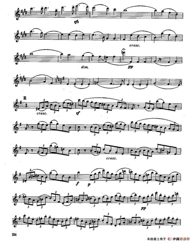 长笛九级考级曲谱（第四部分—4）