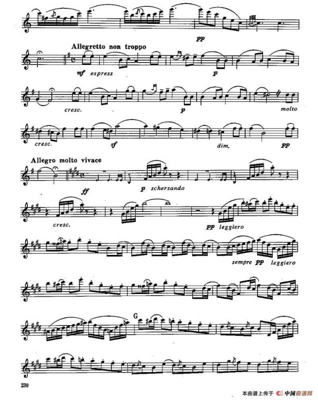 长笛九级考级曲谱（第四部分—4）