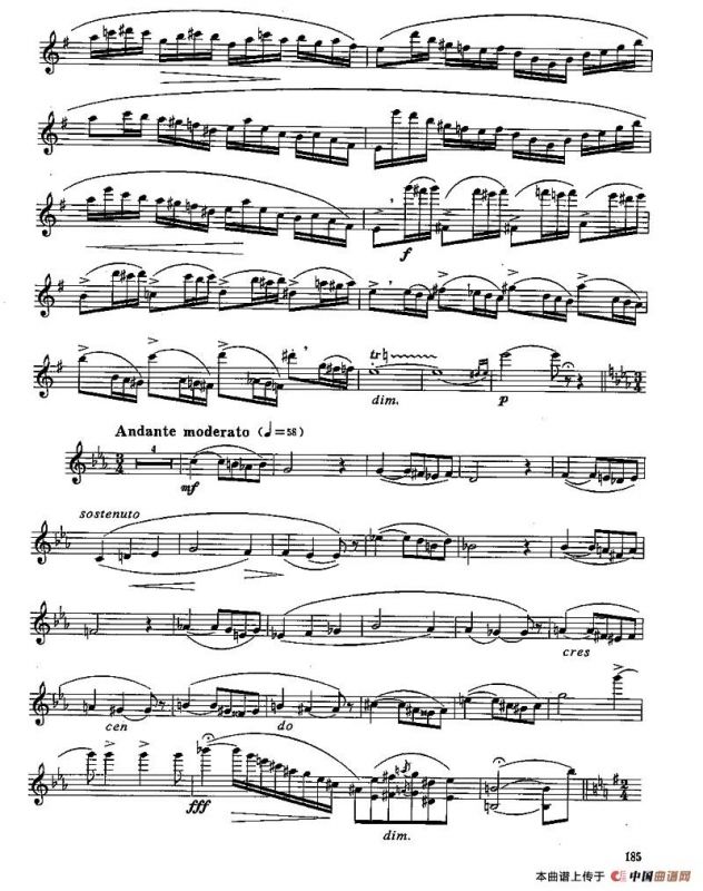 长笛九级考级曲谱（第四部分—1）