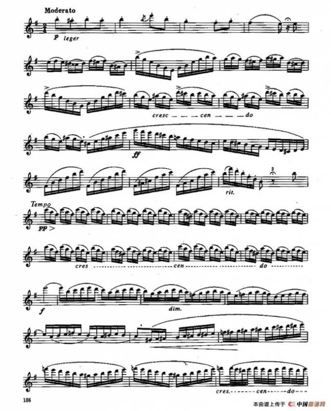 长笛九级考级曲谱（第四部分—1）