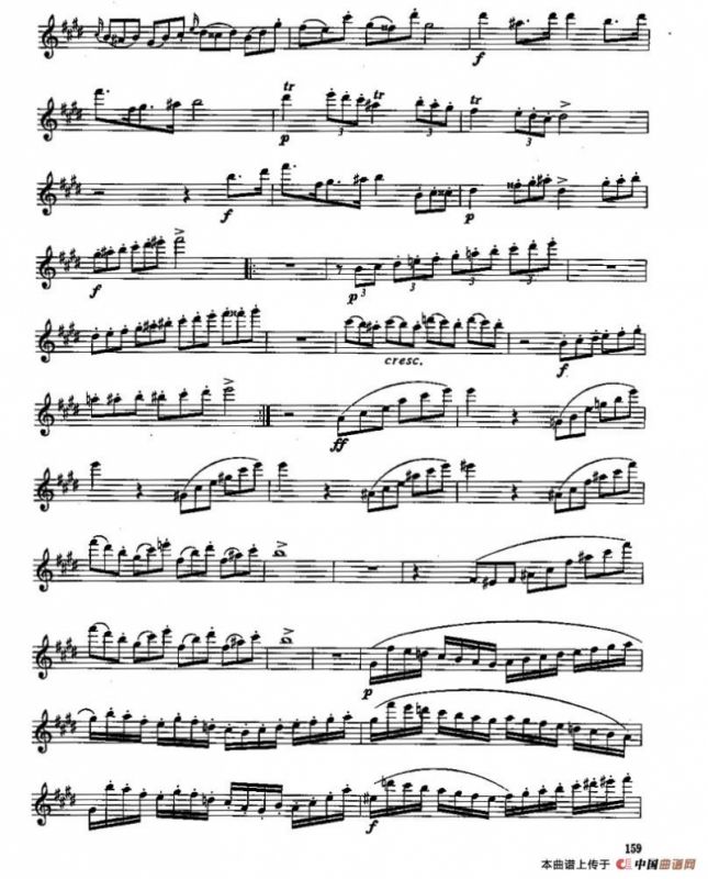 长笛八级考级曲谱（第四部分3—4）