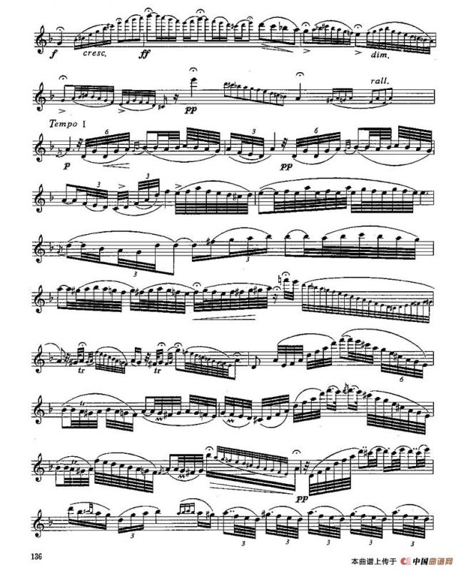 长笛八级考级曲谱（第四部分1—2）