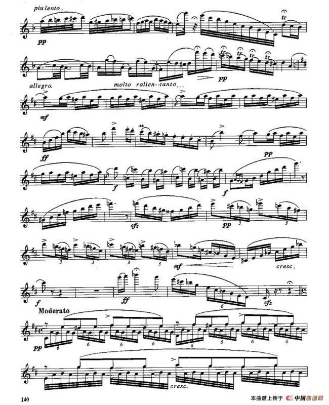 长笛八级考级曲谱（第四部分1—2）