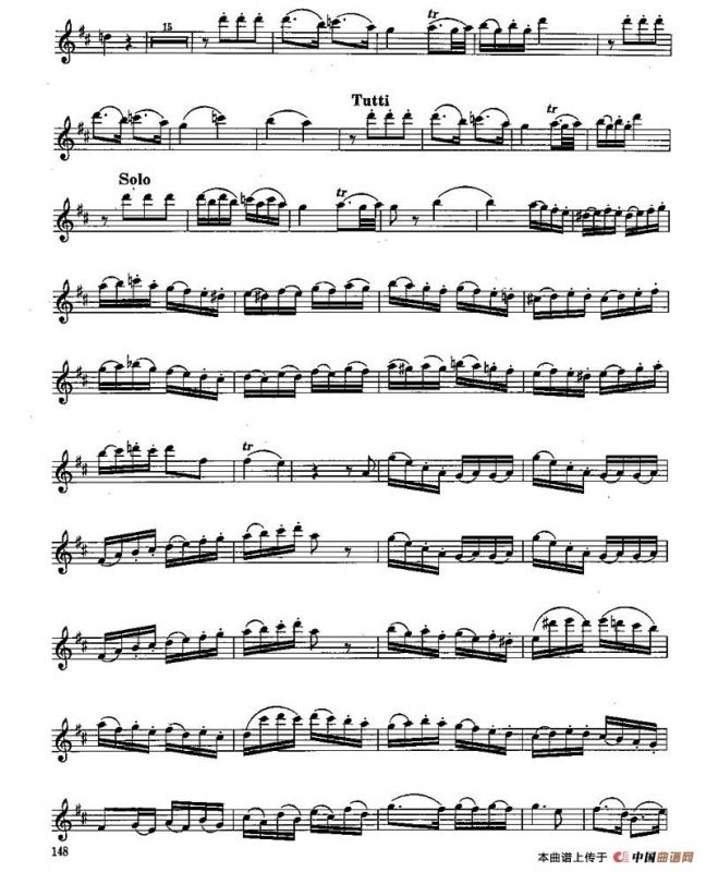 长笛八级考级曲谱（第四部分1—2）