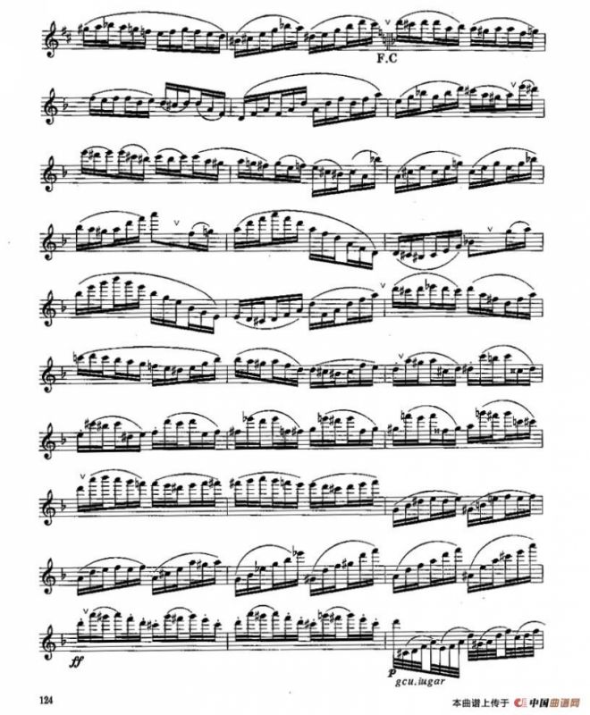 长笛八级考级曲谱（第一、二部分）