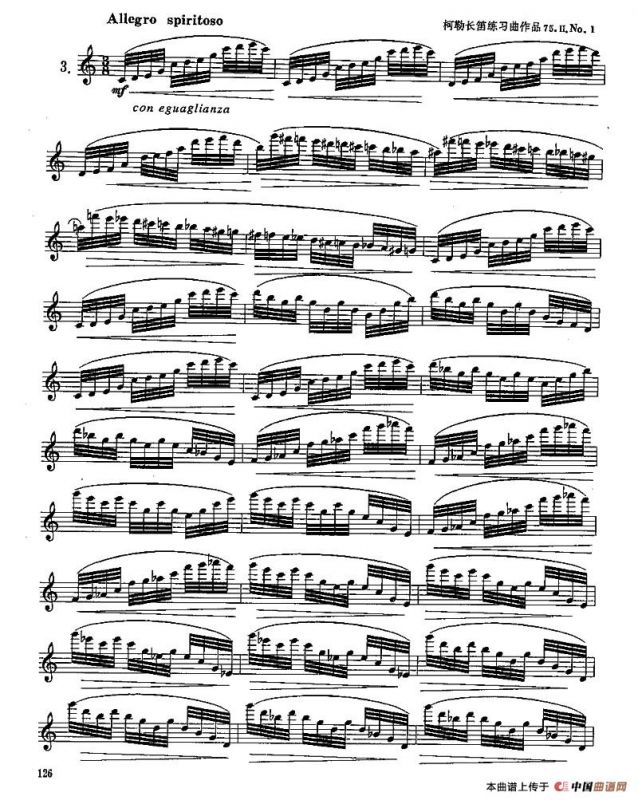 长笛八级考级曲谱（第一、二部分）