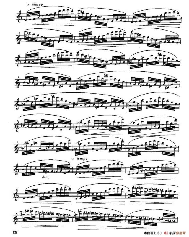 长笛八级考级曲谱（第一、二部分）