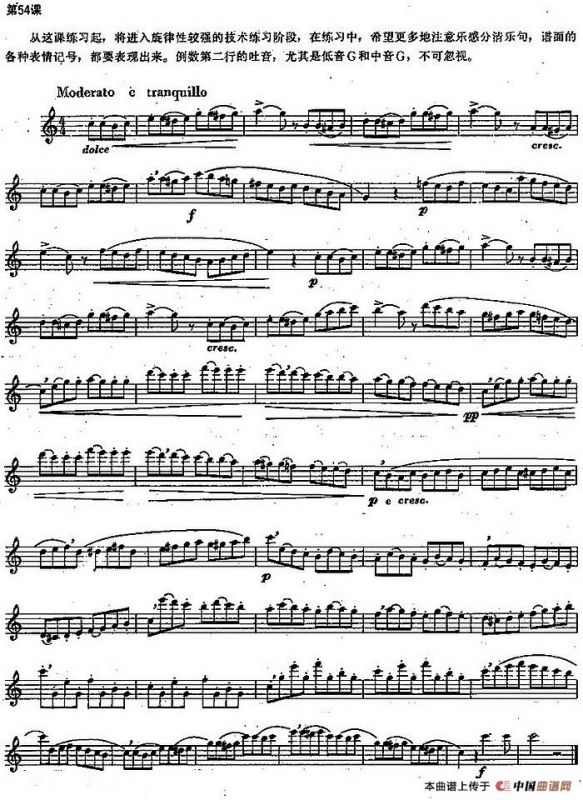 长笛练习曲100课之第54课 （技术练习G和中音G）