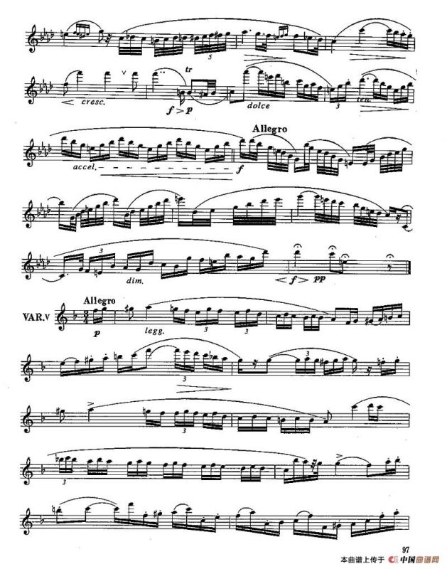 长笛七级考级曲谱（第四部分）