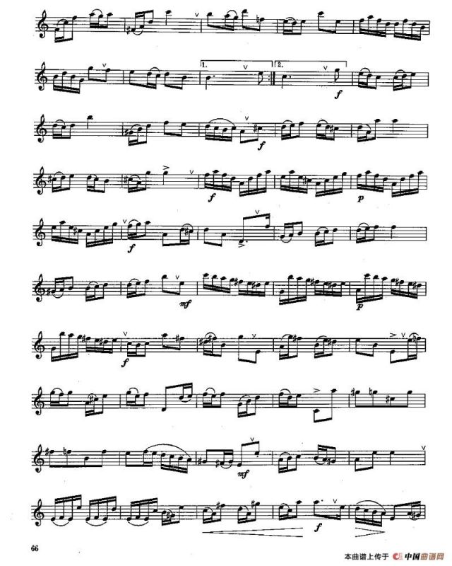 长笛六级考级曲谱