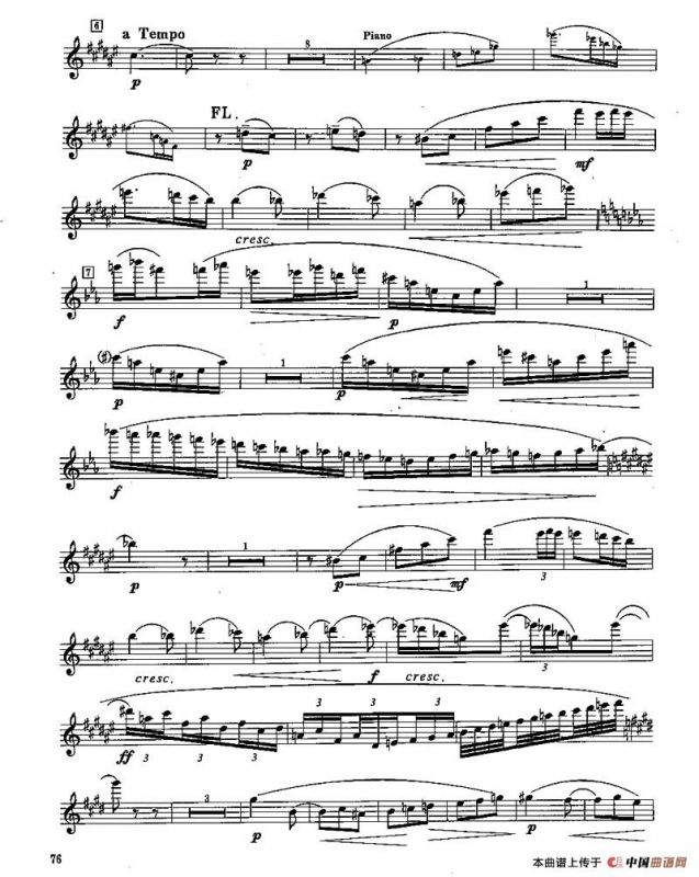 长笛六级考级曲谱