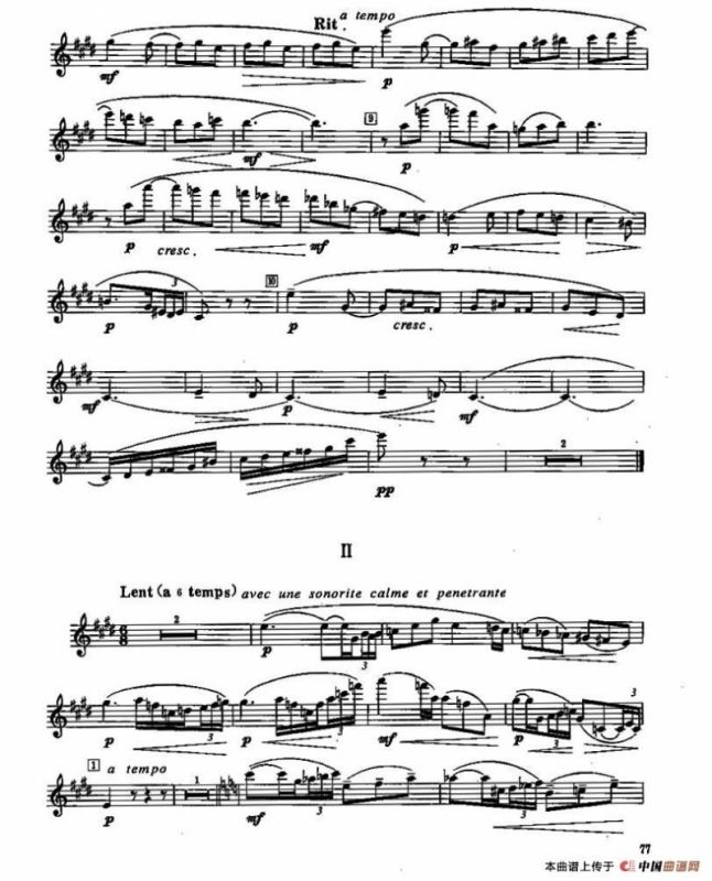 长笛六级考级曲谱