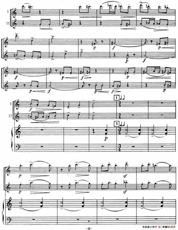 来自俄罗斯的2首长笛二重奏和1首长笛二重奏配钢琴伴奏