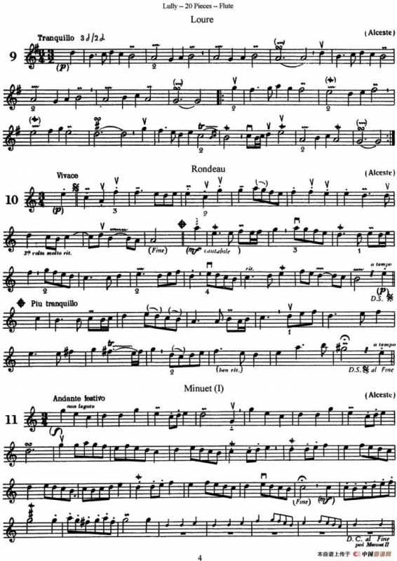 卢黎20首长笛附带钢琴伴奏曲