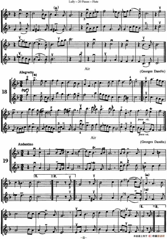 卢黎20首长笛附带钢琴伴奏曲