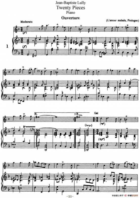 卢黎20首长笛附带钢琴伴奏曲