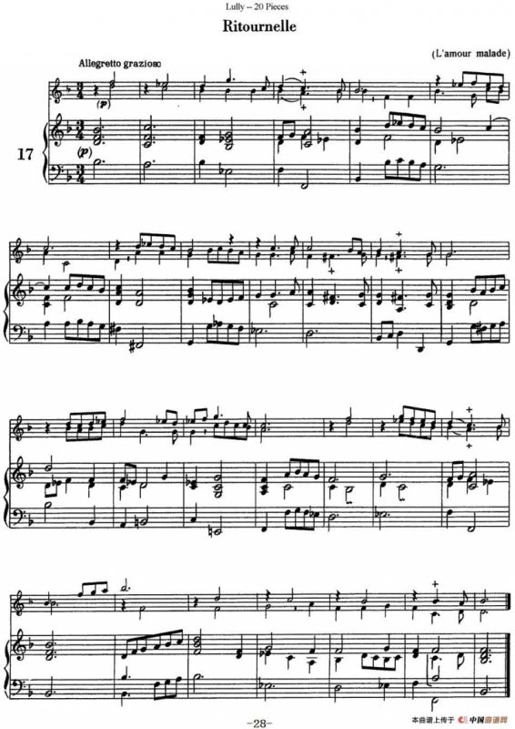 卢黎20首长笛附带钢琴伴奏曲